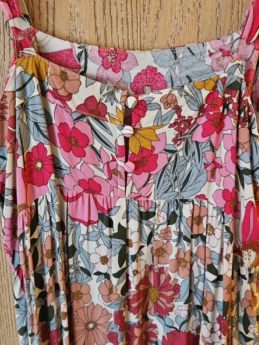 NWOT NATURAL LIFE Floral Maxi Dress — Pink, Yellow, Green, Cream - Picture 3 of 9